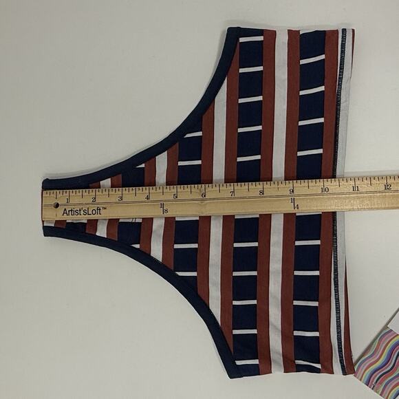 Hanky Panky PlayStretch High Rise Stripe Thong XS/S Striped Supima Cotton - Picture 7 of 9